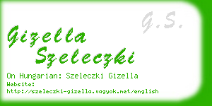 gizella szeleczki business card